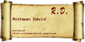 Rothman Dávid névjegykártya